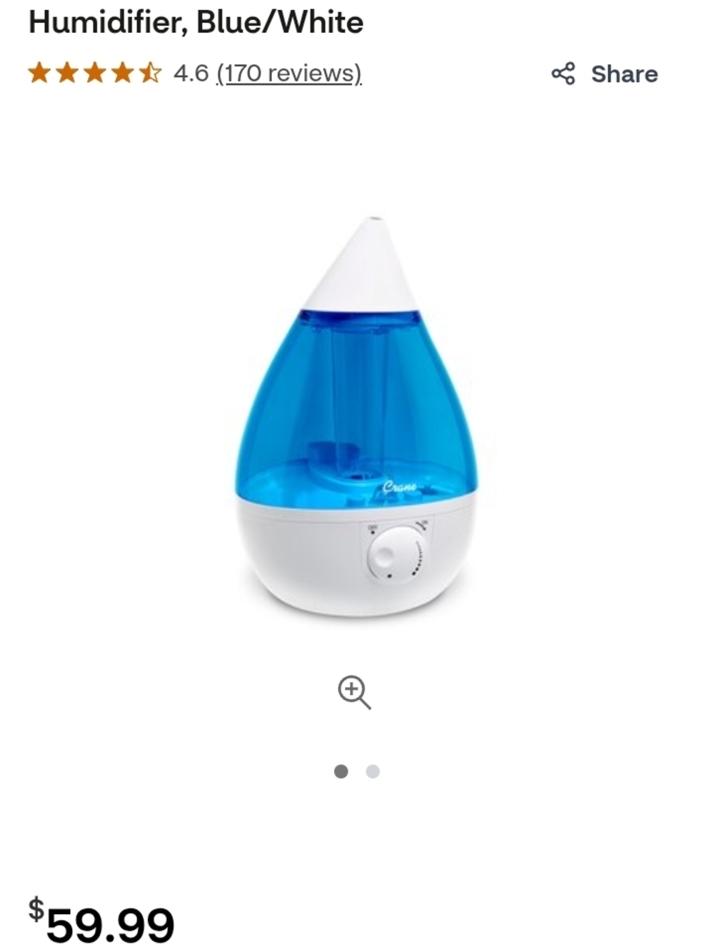 Blue and White Drop-Style Humidifier